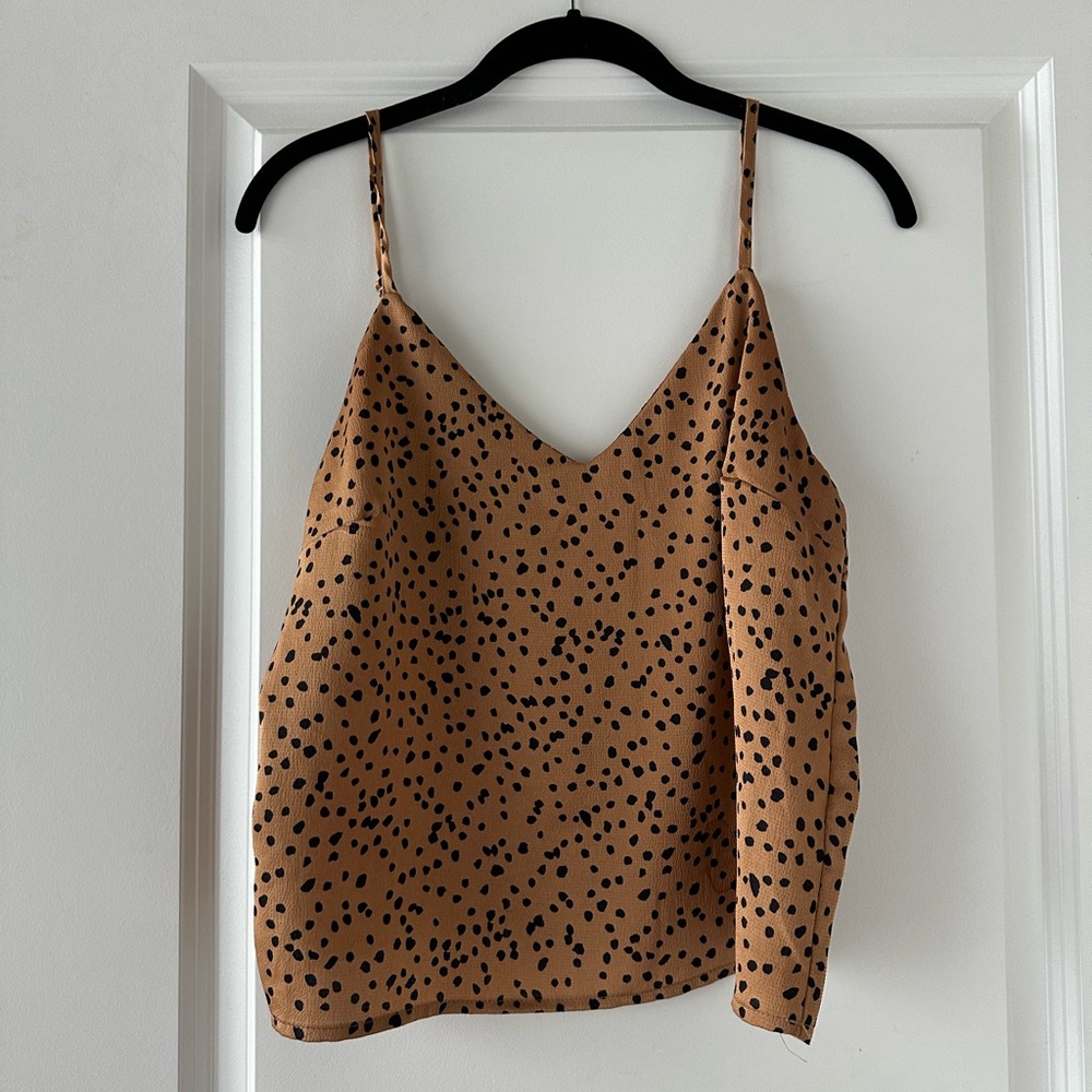 Crescent Cheetah Print Tank Top Cami Womens Med